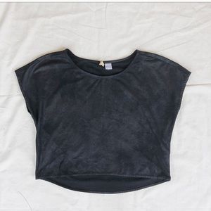 Faux Suede Black Dressy Top